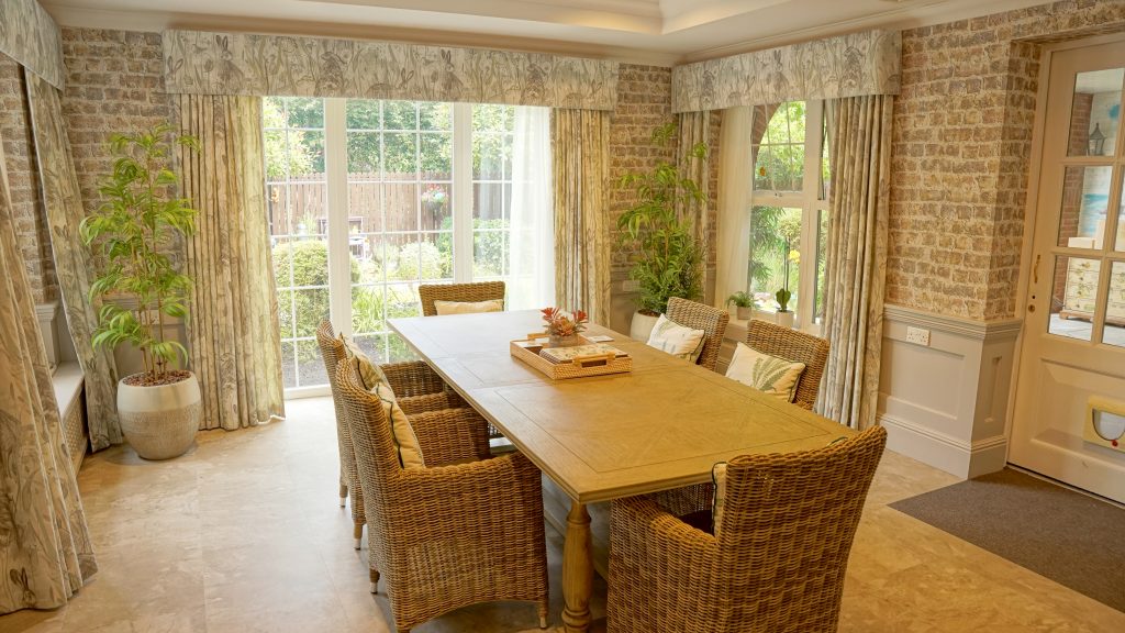 Photography of private dining room in a care home